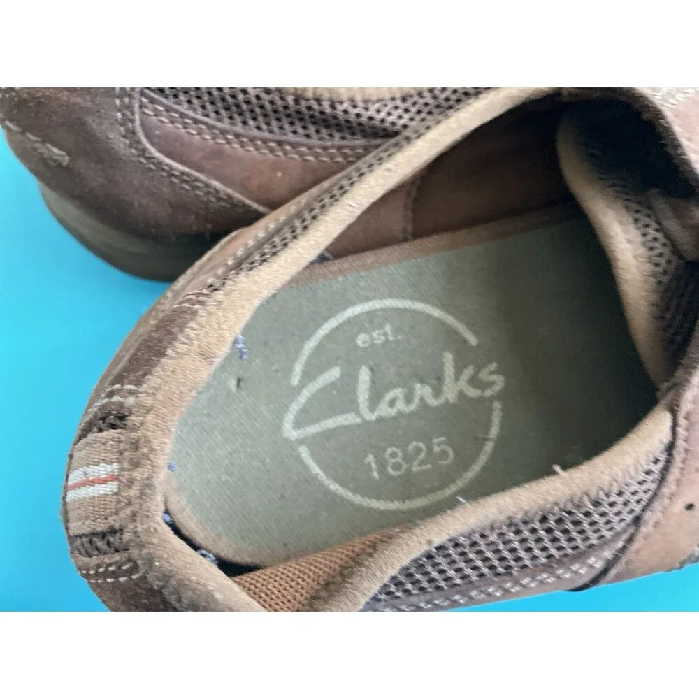 Clarks 1825 Men's Brown Leather Lace-Up Boat Shoes Comfort Rubber Sole 11.5M